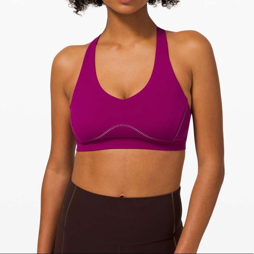 Arise bra good light support c/d cup Lululemon bra deep fuschia